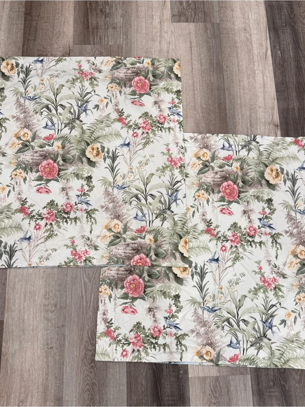 Pottery Barn Marlena Floral Botanical Euro Pillow Covers Cotton Traditional